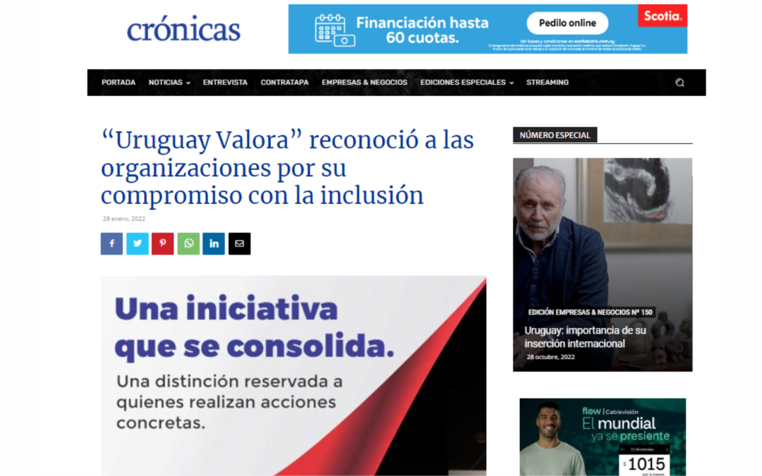 “Uruguay Valora” reconoció a las organizaciones por su compromiso con la inclusión